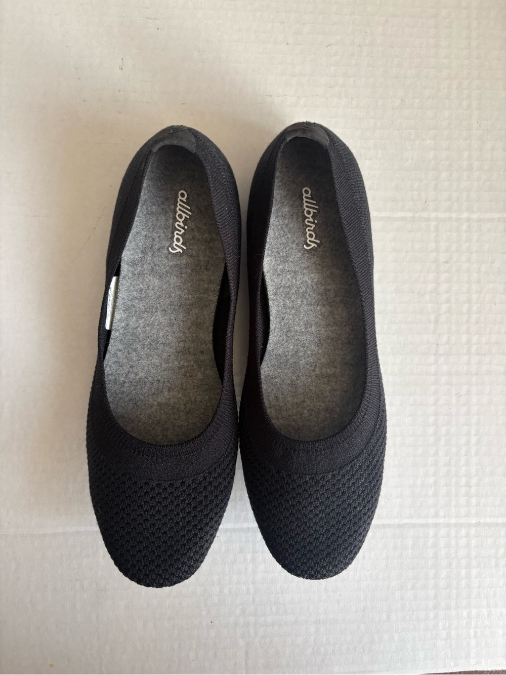 allbirds Black Mesh Knit Ballet Flats - Women's Slip-On Ballet Shoes Sz 7.5 - Picture 3 of 10
